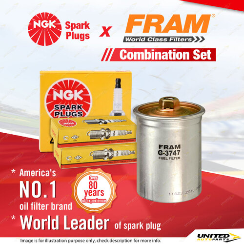 NGK Standard Spark Plugs & Fram Fuel Filter for Audi 80 B4 A8 D2 2.6L 2.8L 6Cyl