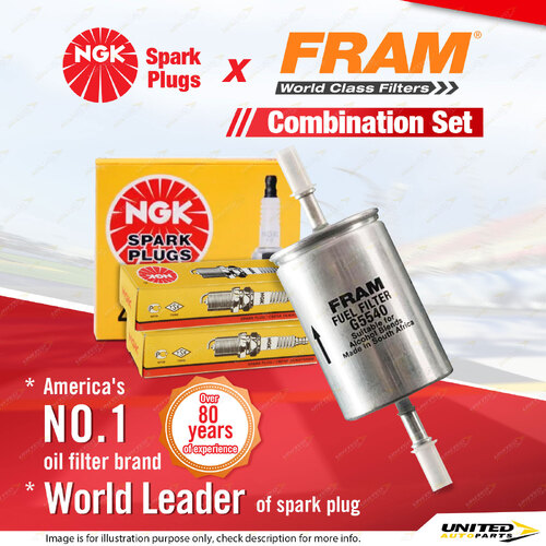 NGK Spark Plugs & Fram Fuel Filter for Holden Commodore Calais VT Statesman L67