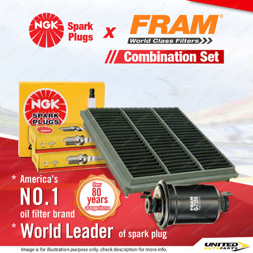 NGK Standard Spark Plugs & Fram Filter Service Kit for Mitsubishi Pajero NH 3.0L