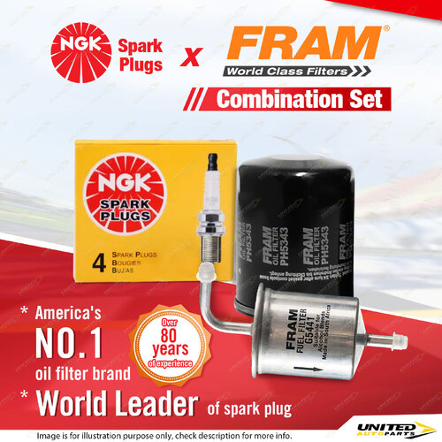 NGK Standard Spark Plugs & Fram Filter Service Kit for Ford Telstar AX AY 2.0L