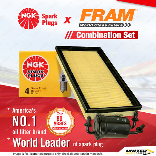 NGK Standard Spark Plugs & Fram Filter Service Kit for Kia Mentor Shuma Spectra