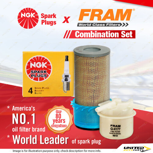 NGK Spark Plugs & Fram Filter Service Kit for Toyota Hiace YH 51 53 61 63 71 73