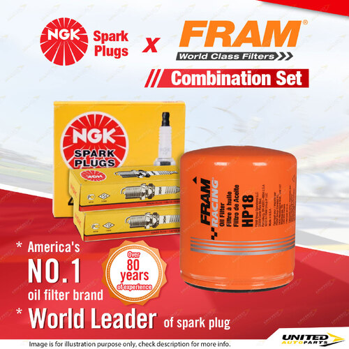 NGK Standard Spark Plugs & Fram Racing Oil Filter for Chrysler Sebring JS 2.7L