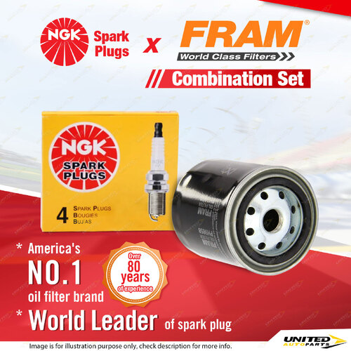 NGK Standard Spark Plugs & Fram Oil Filter for Great Wall SA220 2.2L 91QE 4Cyl