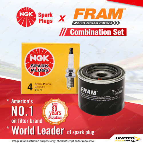 NGK Standard Spark Plugs & Fram Oil Filter for Holden Barina ML 1.3L G13A 4Cyl