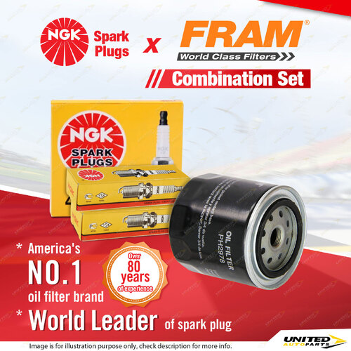 NGK Standard Spark Plugs & Fram Oil Filter for Nissan Patrol GQ MQ 2.8L 4.2L