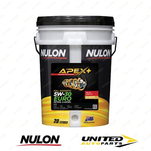 Nulon APEX+ 5W-30 EURO 20L for AUDI RS3 quattro 8V 2.5 7-Spd 2015-2017