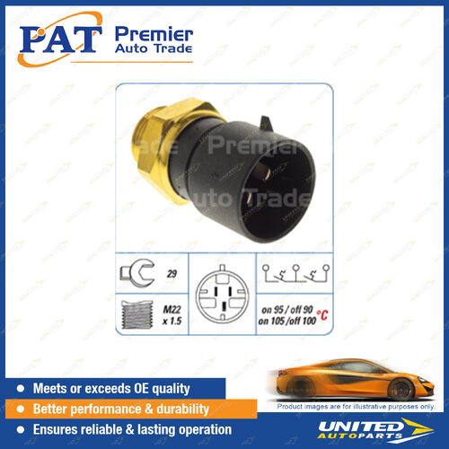 PAT Cooling Fan Switch - Spanner 29mm M22 x 1.5 Thread Switch On Temp 90 Degree