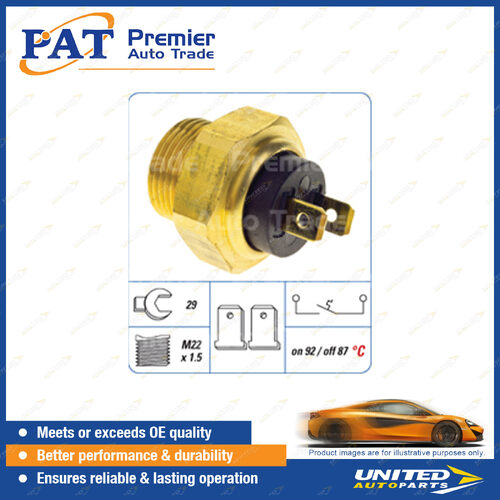 PAT Cooling Fan Switch - Spanner 29mm M22 x 1.5 Thread Switch On Temp 92 Degree