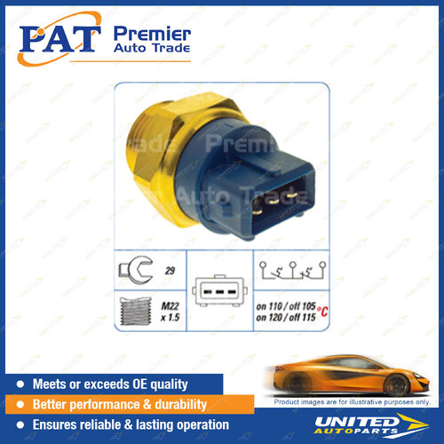 PAT Cooling Fan Switch - Spanner 29mm M22 x 1.5 Thread Switch On Temp 110 Degree