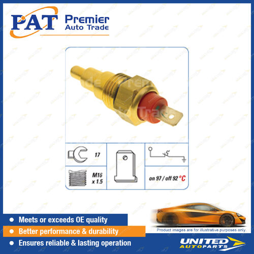 PAT Cooling Fan Switch - Spanner 17mm M16 x 1.5 Thread Switch On Temp 97 Degree