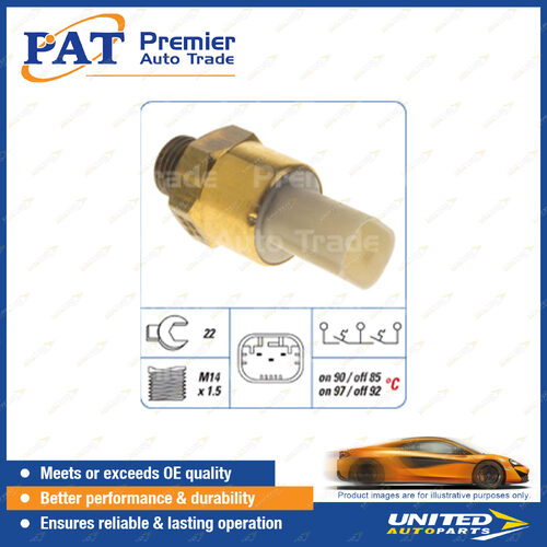 PAT Cooling Fan Switch - Spanner 22mm M14 x 1.5 Thread Switch On Temp 90 Degree