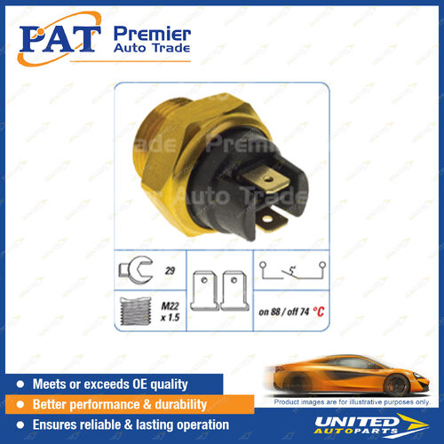 PAT Cooling Fan Switch - Spanner 29mm M22 x 1.5 Thread Switch Off Temp 74 Degree