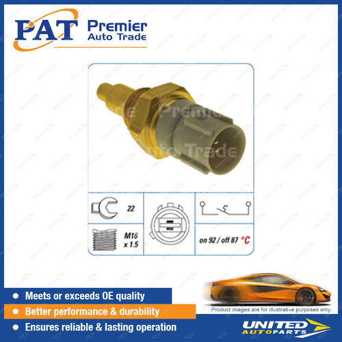 PAT Cooling Fan Switch - Spanner 22mm M16 x 1.5 Thread Switch On Temp 92 Degree