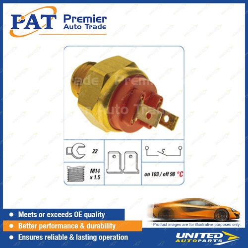 PAT Cooling Fan Switch - Spanner 22mm M14 x 1.5 Thread Switch On Temp 103 Degree