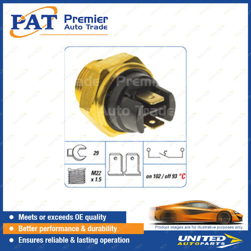 PAT Cooling Fan Switch - Spanner 29mm M22 x 1.5 Thread Switch On Temp 102 Degree