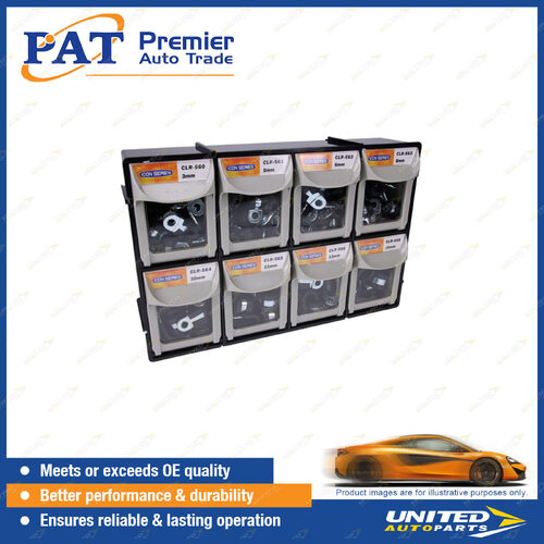 PAT 8 Drawer Merchandiser - 110 Pieces of Multiple Sizes P Clamps