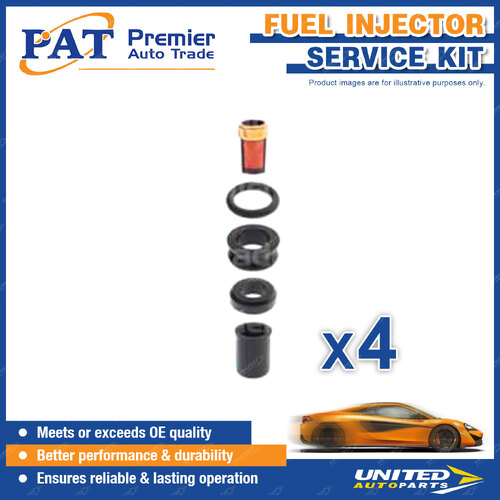 4 x PAT Fuel Injector Service Kits for Ford Laser 1.8L BP BPT I4 Hatchback Sedan