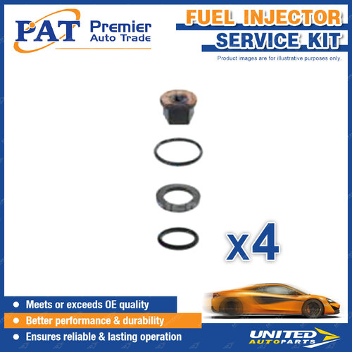 4 x PAT Fuel Injector Service Kits for Toyota Hilux 3.0L 1KDFTV I4 16V 2005-2015