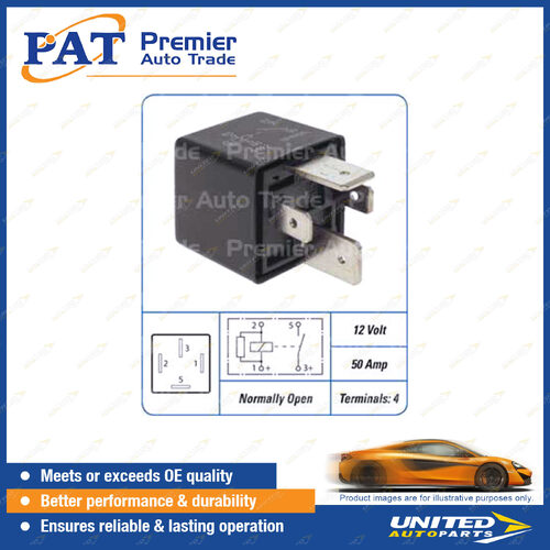 PAT Relay - 12 Volt 50 Amp 4 Terminals Normally Open Relay Package of 1