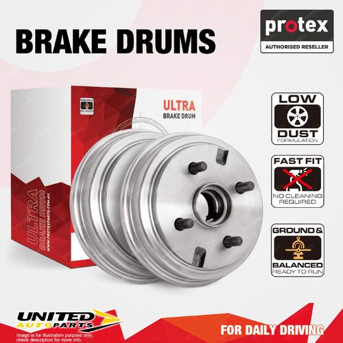 Pair Rear Protex Brake Drums for BMW 318i E30 1982 - 1992 ID 228.5mm