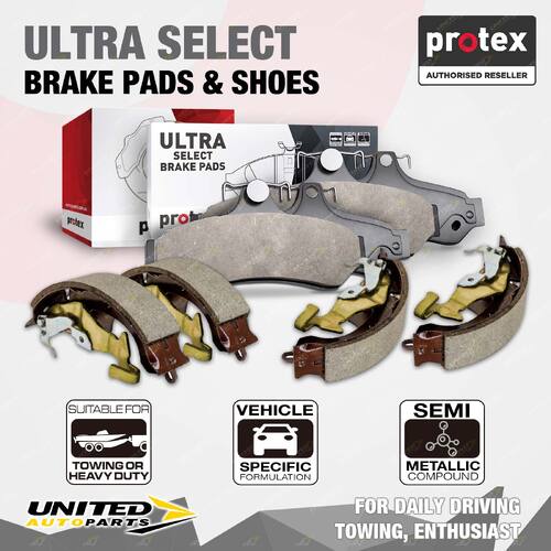 Front Rear Ultra Select Disc Brake Pads + Brake Shoes for Chrysler Neon JA JB