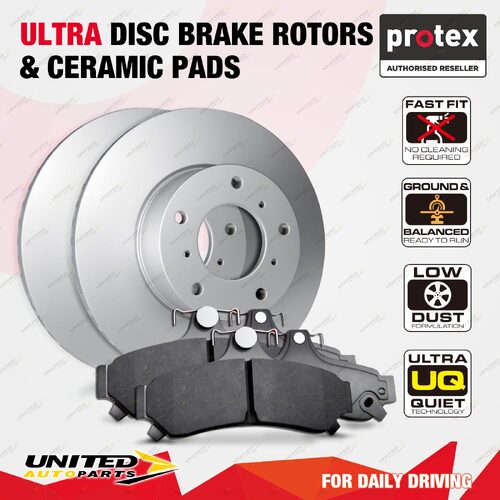 Front Disc Brake Rotors + Ceramic Pads for Ford Courier PG PH Ranger PJ PK 3.0L