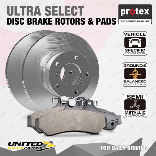 Front Ultra Select Disc Brake Rotors + Pads for Ford F350 2WD Single Rear Wheel