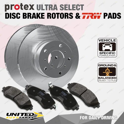 Rear Protex Ultra Select Brake Rotors + TRW Pads for Alfa Romeo 166 3.0L 24V V6