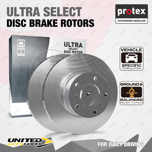 Pair Front Protex Disc Brake Rotors for Alfa Romeo 164 2.0i T/S 2.5i 3.0i V6