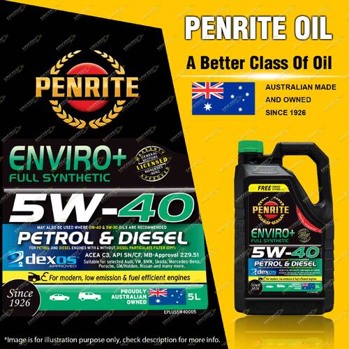 Penrite Full Synthetic Enviro+ 5W-40 Engine Oil Premium Quality 5L