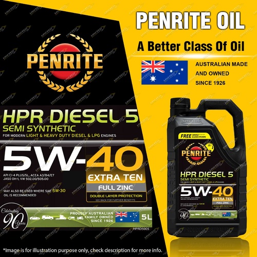 Penrite HPR Diesel 5 5W-40 Engine Oil 5L for Citroen C5 2.0L 2.2L 2001-2007