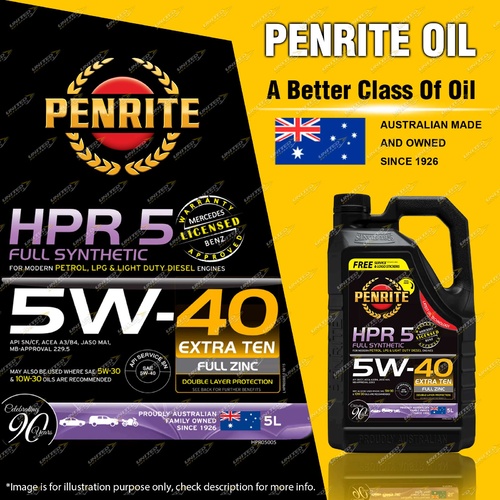 Penrite HPR 5 SAE 5W-40 Engine Oil 5L for ABARTH 500C 312 1.4L Convertible 132KW