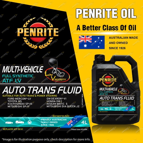 Penrite Full SYN ATF LV low viscosity Auto Trans Fluid 4L for LDV D90 G10 T60