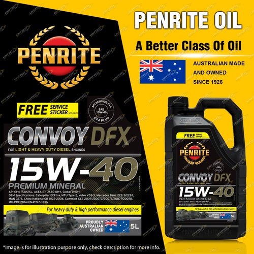 Penrite Convoy DFX 15W-40 Engine Oil 5L for Ford LN LNT LT LTA LTL LTS LTS/A