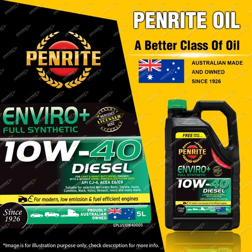 Penrite Full SYN Enviro+ 10W-40 Engine Oil 5L for JEEP Grand Cherokee WK 3.0 TD