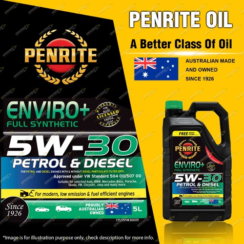 Penrite Enviro+ 5W-30 Engine Oil 5L for AUDI Q3 Q5 Q7 R8 RS3 RS4 RS5 RS6 RS7