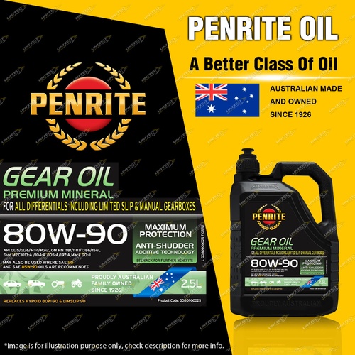 Penrite Mineral GEAR OIL 80W-90 2.5L for LandCruiser 40 60 70 80 100 Series