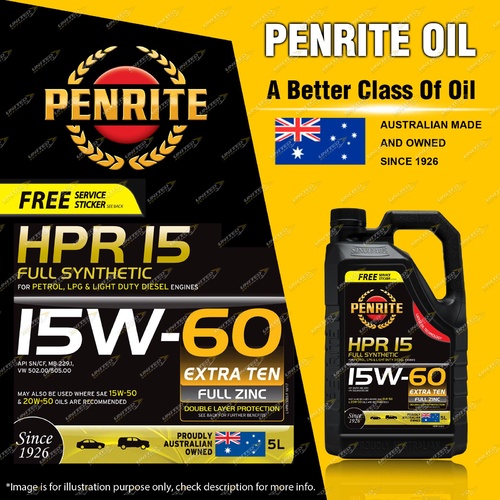 Penrite Full Synthetic HPR 15 15W-60 Engine Oil Premium Quality 5L