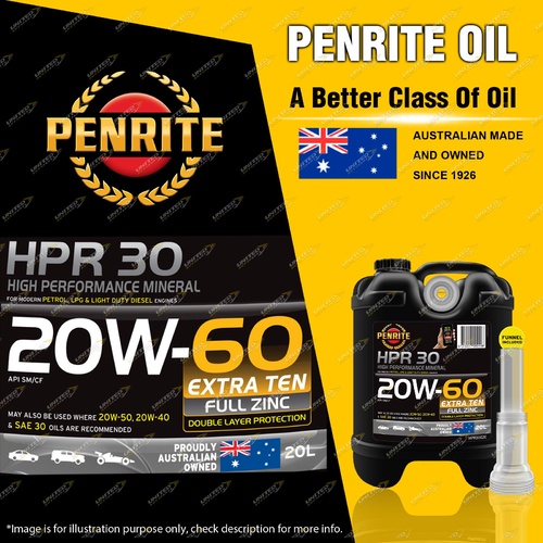 Penrite Premium Mineral HPR 30 20W-60 Engine Oil Premium Quality 20L