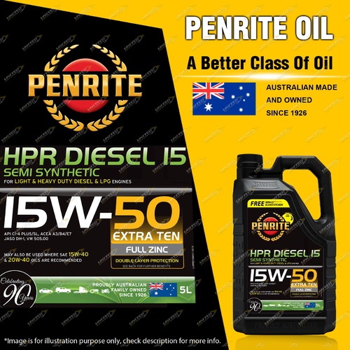 Penrite Semi Synthetic HPR Diesel 15 15W-50 Engine Oil Premium Quality 5L