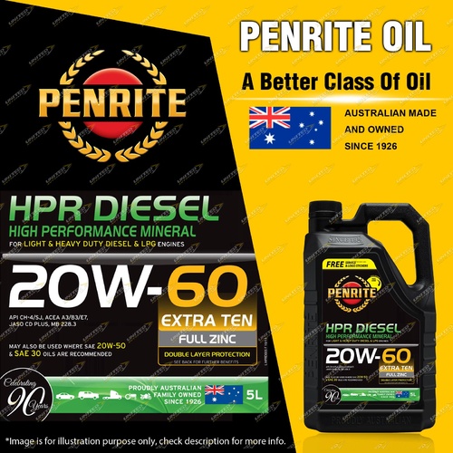 Penrite Premium Mineral HPR Diesel 20W-60 Engine Oil high performance 5L