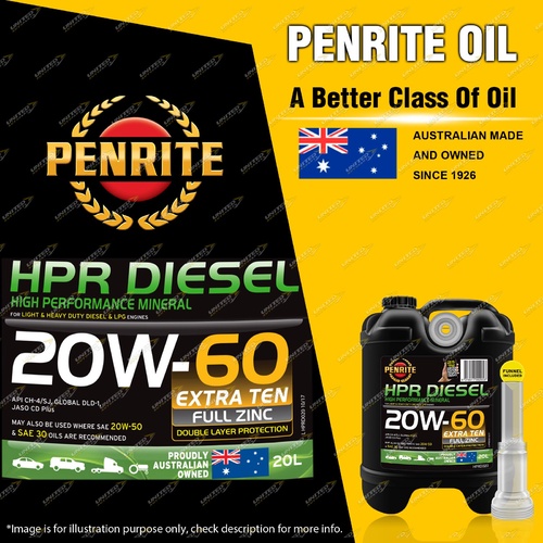 Penrite Premium Mineral HPR Diesel 20W-60 Engine Oil high performance 20L