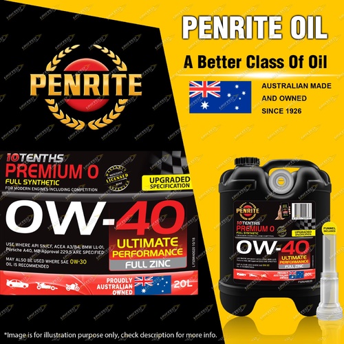 Penrite Full Synthetic 10 Tenths Premium 0W-40 Engine Oil Premium Quality 20L