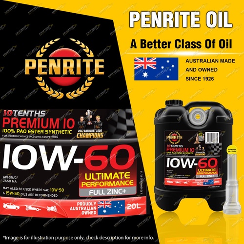 Penrite 10 Tenths Premium 10W-60 100% PAO & ESTER Engine Oil Premium Quality 20L