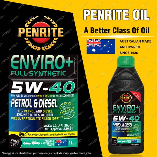 Penrite Full Synthetic Enviro+ 5W-40 Engine Oil Premium Quality 1L