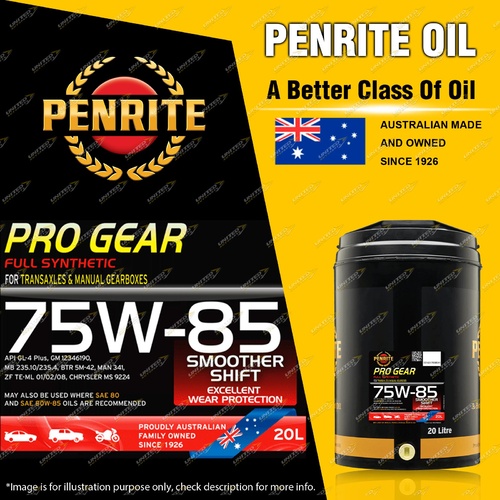 Penrite Pro Gear Full Synthetic Manual Gearbox Oil Premium 75W-85 20L