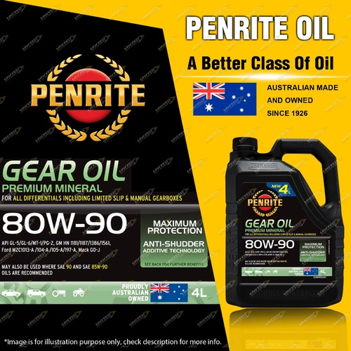 Penrite Premium Mineral GEAR Oil Premium 80W-90 Gear Differential Oil 4L