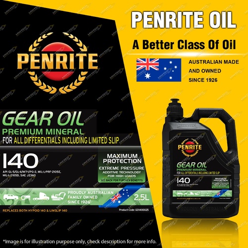 Penrite Premium Mineral GEAR OIL 140 heavy duty automotive Gear Oil 2.5L