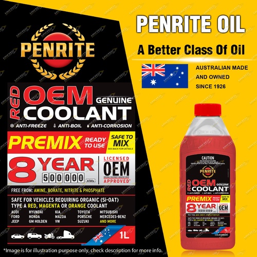 Penrite Red OEM Coolant Premix Engine Coolant for cooling systems 1L